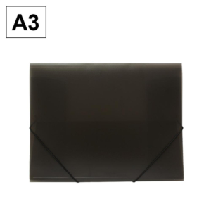 CARPETA PLUS OFFICE A3 PLÁSTICO GOMAS Y SOLAPAS HUMO                                                