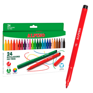 ROTULADOR ALPINO TINTA LAVABLE 24 UNID. COLORES SURTIDOS REF. AR001003N
