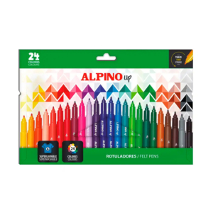 ROTULADORES ALPINO UP TINTA SUPERLAVABLE 24 UNID. COLORES SURTIDOS REF. AR002407