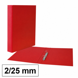 CARPETA PLUS OFFICE FOLIO CARTÓN FORRADO PP 2 ANILLAS 25 MM LOMO 35 MM ROJO                         