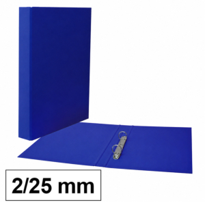 CARPETA PLUS OFFICE FOLIO CARTÓN FORRADO PP 2 ANILLAS 25 MM LOMO 35 MM AZUL                         