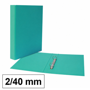 CARPETA PLUS OFFICE FOLIO CARTÓN FORRADO PP 2 ANILLAS 40 MM LOMO 50 MM VERDE                        