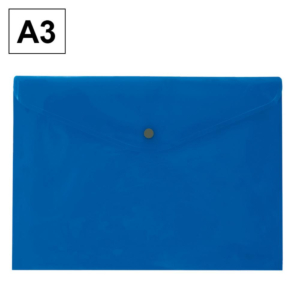 SOBRE 2023 PLUS OFFICE A3 PLÁSTICO APAISADO BROCHE AZUL                                             