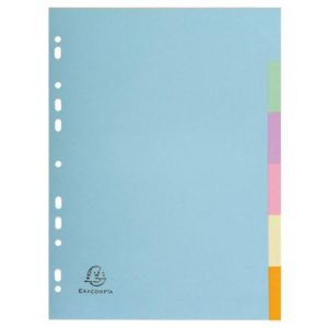 SEPARADORES A4 EXACOMPTA 6 PESTAÑAS COLORES SURTIDOS PASTEL                                         