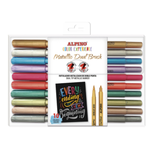 ROTULADORES SET METALLIC DUAL BRUSH LETTERING ALPINO 10 UNID. COLORES SURTIDOS