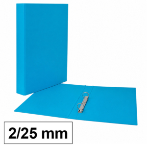 CARPETA PLUS OFFICE FOLIO CARTÓN FORRADO PP 2 ANILLAS 25 MM LOMO 35 MM AZUL CLARO.                  