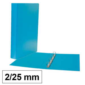 CARPETA PLUS OFFICE FOLIO CARTÓN FORRADO PP 2 ANILLAS 25 MM LOMO 35 MM AZUL CLARO.                  