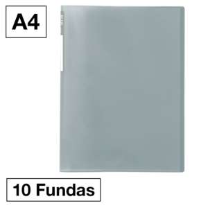 CARPETA PLUS OFFICE 6010 A4 PP 10 FUNDAS GRIS MANHATTAN                                             