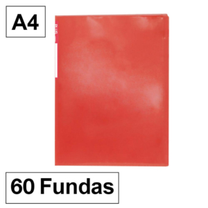CARPETA PLUS OFFICE 6060 A4 PP 60 FUNDAS ROJO                                                       