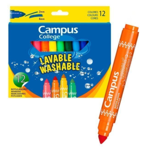 ROTULADOR CAMPUS COLLEGE JUMBO TINTA LAVABLE 12 UNID. COLORES SURTIDOS REF. 630560