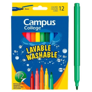 ROTULADOR CAMPUS COLLEGE TINTA LAVABLE 12 UNID. COLORES SURTIDOS REF. 630562