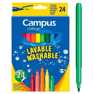 ROTULADOR CAMPUS COLLEGE TINTA LAVABLE 24 UNID. COLORES SURTIDOS REF. 630563