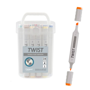 ROTULADOR DOBLE CAMPUS TWIST 24 UNID. COLORES SURTIDOS REF. 081691