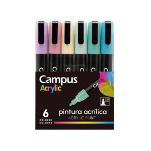 ROTULADORES PUNTA DE FIBRA CAMPUS ACRYLIC BLÍSTER 6 UNID. COLORES PASTEL REF. 81270