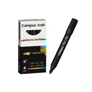 ROTULADORES PUNTA DE FIBRA CAMPUS ACRYLIC 4 UNID. NEGRO REF. 81278