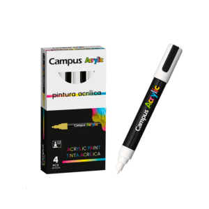 ROTULADORES PUNTA DE FIBRA CAMPUS ACRYLIC 4 UNID. BLANCO REF. 81279