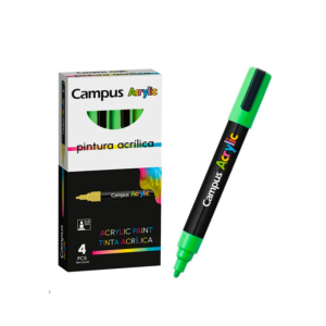 ROTULADORES PUNTA DE FIBRA CAMPUS ACRYLIC 4 UNID. VERDE CLARO REF. 81696