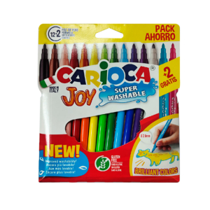 ROTULADOR CARIOCA JOY TINTA LAVABLE 12+2 COLORES SURTIDOS
