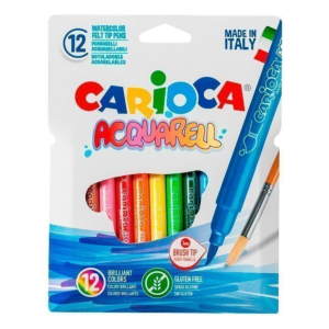 ROTULADOR CARIOCA ACQUARELL TINTA LAVABLE 12 UNID. COLORES SURTIDOS