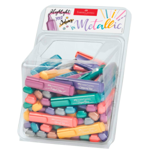 EXPOSITOR ROTULADOR FLUORESCENTE METALIZADO FABER-CASTELL 100 UNID.