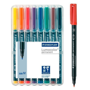ROTULADOR PERMANENTE STAEDTLER LUMOCOLOR M 8 UNID. COLORES SURTIDOS REF. 317-WP-8