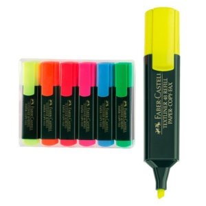ROTULADOR FLUORESCENTE FABER CASTELL 48 6 UNID. 6 COLORES SURTIDOS REF. 154806