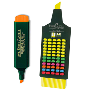 EXPOSITOR ROTULADOR FLUORESCENTE FABER CASTELL 48 6 COLORES SURTIDOS REF. 154833