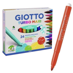 ROTULADOR GIOTTO TURBO MAXI TINTA LAVABLE 24 UNID. COLORES SURTIDOS