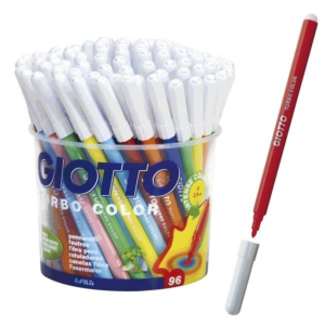 ROTULADOR GIOTTO TURBO COLOR TINTA LAVABLE 96 UNID. COLORES SURTIDOS REF. 5215