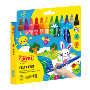 ROTULADOR JOVI MAXI TINTA LAVABLE 12 UNID. COLORES SURTIDOS REF. 1712