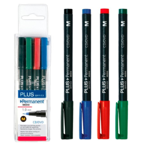 ROTULADOR PERMANENTE PLUS OFFICE MEDIO 4 UNID. COLORES SURTIDOS REF. 4OHP-2500M