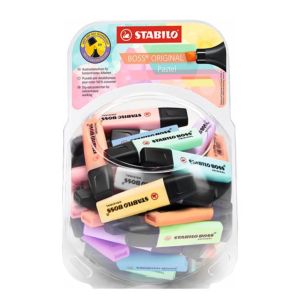 EXPOSITOR ROTULADOR FLUORESCENTE STABILO BOSS PASTEL 60 UNID. REF. 70/60-04