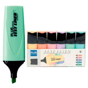 ROTULADOR FLUORESCENTE PLUS 3.2 TEXTLINER PASTEL BLÍSTER 6 UNID.