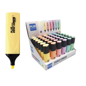 EXPOSITOR ROTULADOR FLUORESCENTE PLUS 3.2 TEXTLINER PASTEL 36 UNID.
