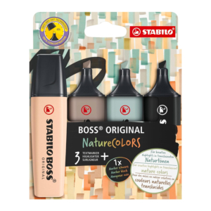 ROTULADOR FLUORESCENTE STABILO BOSS COLORES NATURALES BLÍSTER DE 4 UNID. REF. 70/4-2-3
