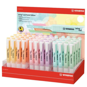 EXPOSITOR ROTULADOR FLUORESCENTE PASTEL STABILO SWING COOL 48 UNID. REF. 275/48-8-2