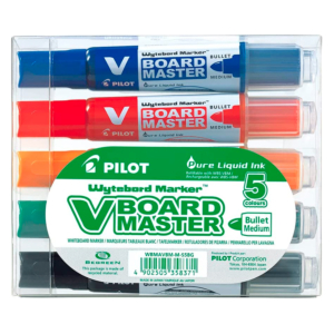 ROTULADOR PIZARRA PILOT V BOARD MASTER PUNTA CÓNICA 5 UNID. COLORES SURTIDOS