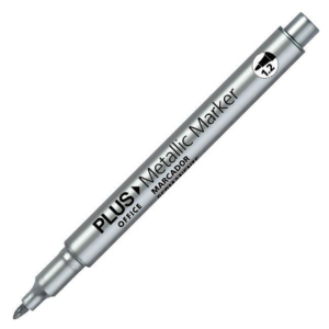 ROTULADOR PERMANENTE PLUS OFFICE METALLIC MARKER PLATA