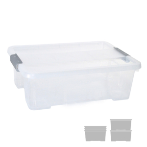 CAJA ALMACENAJE ARCHIVO 2000 SIN RUEDAS 10 LITROS TRANSPARENTE                                      