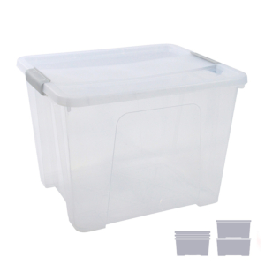 CAJA ALMACENAJE ARCHIVO 2000 SIN RUEDAS 32 LITROS TRANSPARENTE                                      