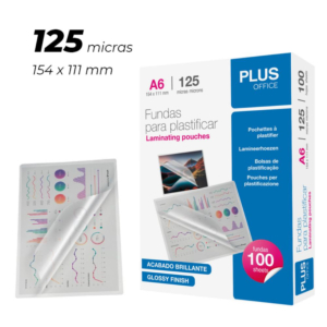 FUNDA PLASTIFICAR PLUS OFFICE A6 125 MICRAS                                                         
