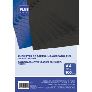 CUBIERTA ENCUADERNAR PLUS OFFICE A4 ACABADO PIEL AZUL 100 UD.                                       