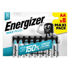 PILAS ENERGIZER ALCALINAS MAX PLUS AA 8 UD.                                                         