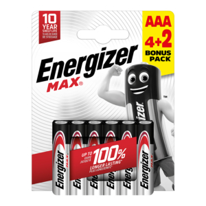 PILAS ENERGIZER ALCALINAS MAX AAA 6 UD.                                                             