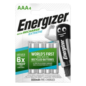 PILAS RECARGABLES ENERGIZER ALCALINAS AAA 4 UD.                                                     