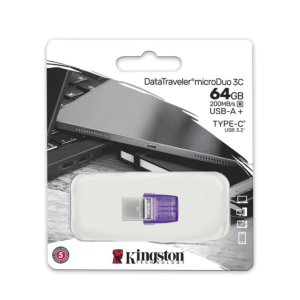 KINGSTON DATATRAVELER MICRODUO 3C USB 3.2 TYPE-C 64 GB