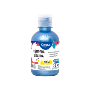 TÉMPERA LÍQUIDA CAMPUS COLLEGE AZUL METALIZADO 250 ML.