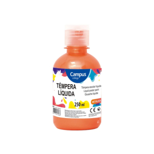TÉMPERA LÍQUIDA CAMPUS COLLEGE NARANJA METALIZADO 250 ML.