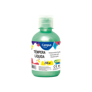 TÉMPERA LÍQUIDA CAMPUS COLLEGE VERDE METALIZADO 250 ML.