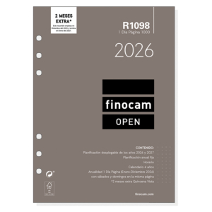 RECAMBIO DÍA PÁGINA PARA AGENDA FINOCAN OPEN 1000 REF. R-1098